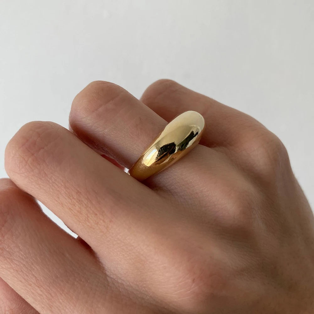 Zalora Joias™ Anel Geo Luxe 18K à prova d'água