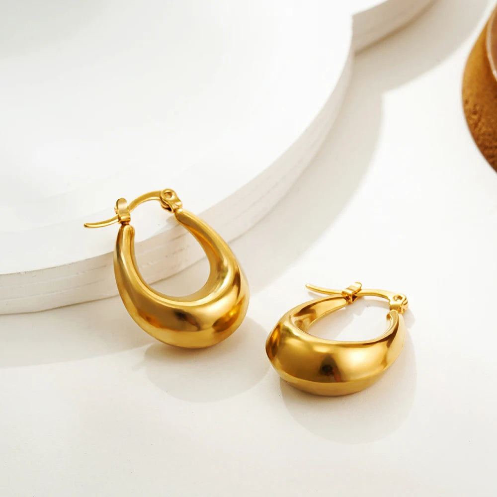 Brincos de Banho Argola dourado Grosso Ouro 18K – Brilho Intenso