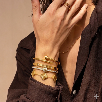 Pulseira Geométrica Crystal Glow™ – de banho dourada para Mulheres