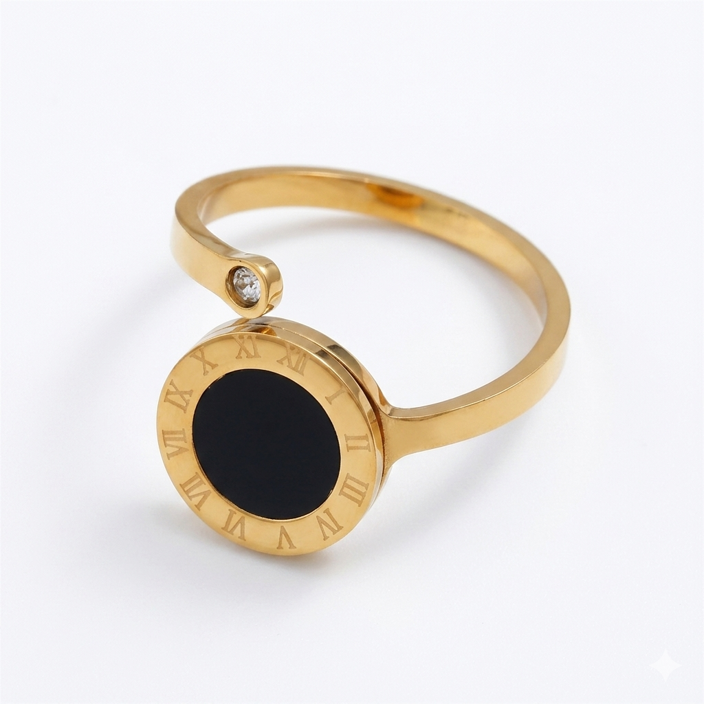Conjuntos Premium Pulseira Anel Dourado com Zircônias – Elegância Atemporal™ Zalora joias