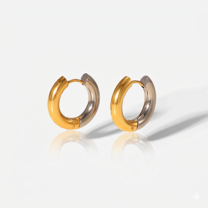 Brincos Argola de banho dourada Geométrica Premium – Zalora Joias™