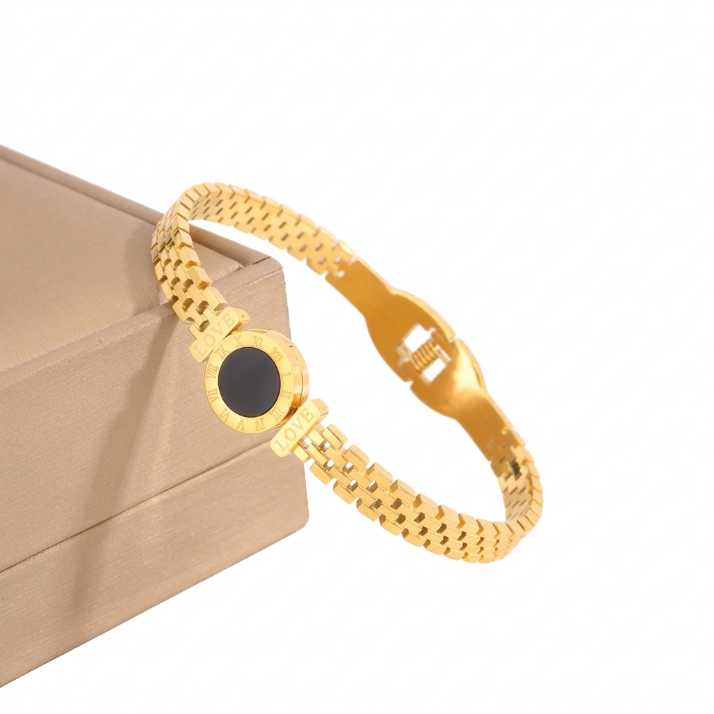 Zalora Joias – Kit 2 Pulseiras em Aço Inoxidável com Numerais Romanos Estilo Bracelete Relógio (Unissex)