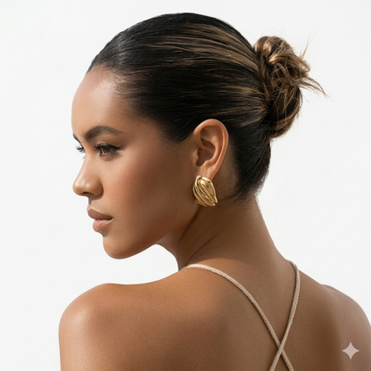 Zalora Joias™ Romantic Chunky Hoop Brincos 18K