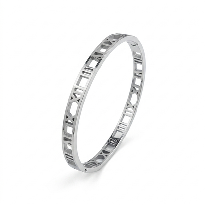 Bracelete Luxo Romano Ouro 18K Sofisticação que Nunca Sai de Moda