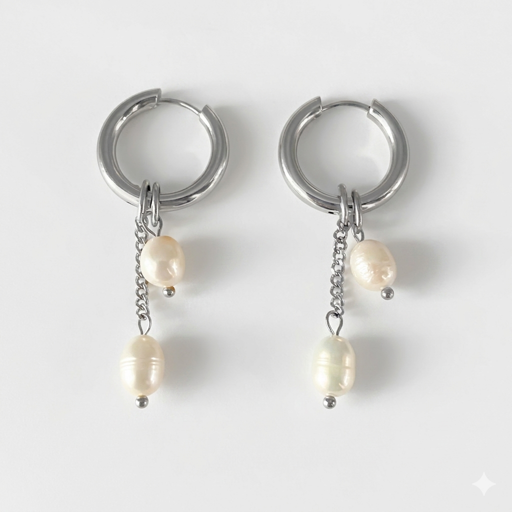Brincos Pérola Dourada Luxo Elegância Delicada e Sofisticada