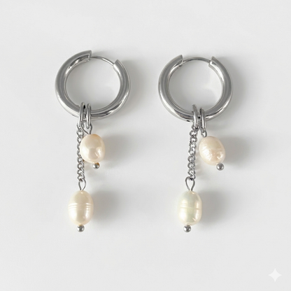 Brincos Pérola Dourada Luxo Elegância Delicada e Sofisticada