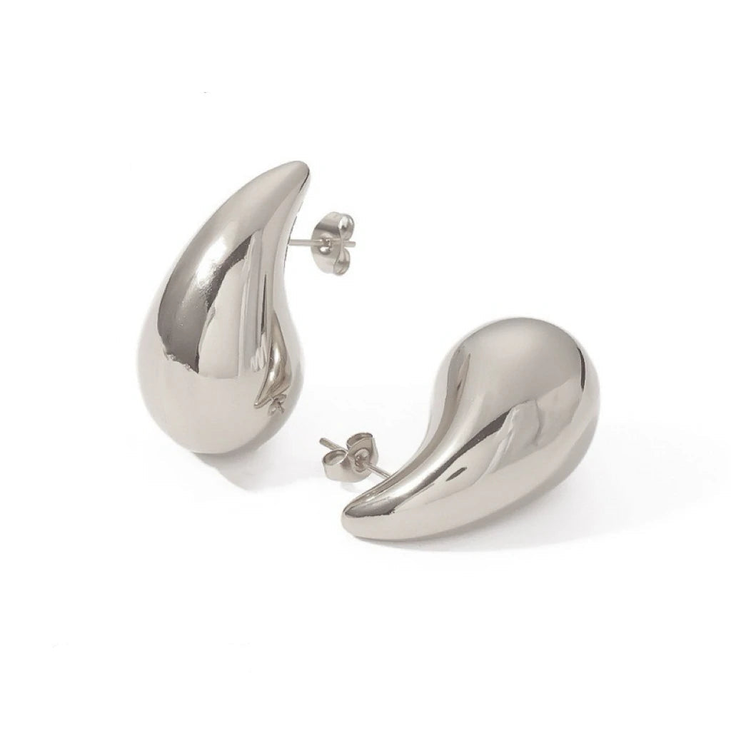 Brincos de banho ouro 18k dourada  inoxidável Aurora em formato de gota d aguar