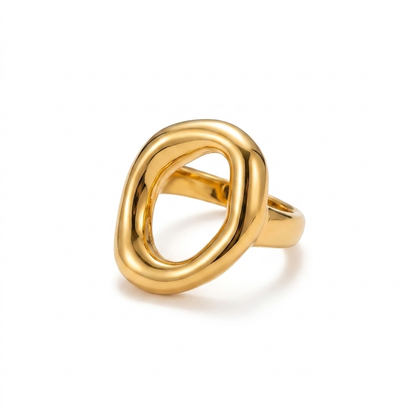 Anel ouro 18K Aura Luxo Moderno e Elegância Atemporal