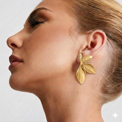 Brinco Ouro e prata De banhos Folha Dourada Orgânica™ –  Zalora Joias