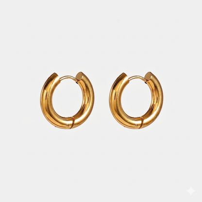 Brincos Argola de banho dourada Geométrica Premium – Zalora Joias™