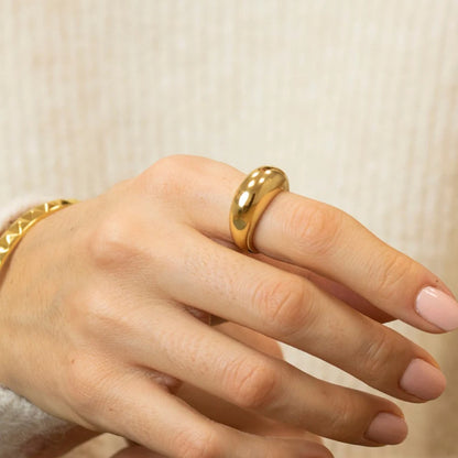 Zalora Joias™ Anel Geo Luxe 18K à prova d'água