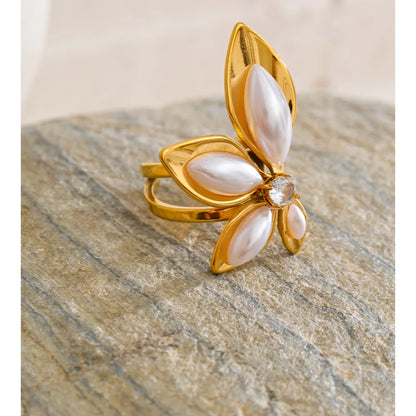 Anel Elegance 18K – Banho Ouro PVD Prata