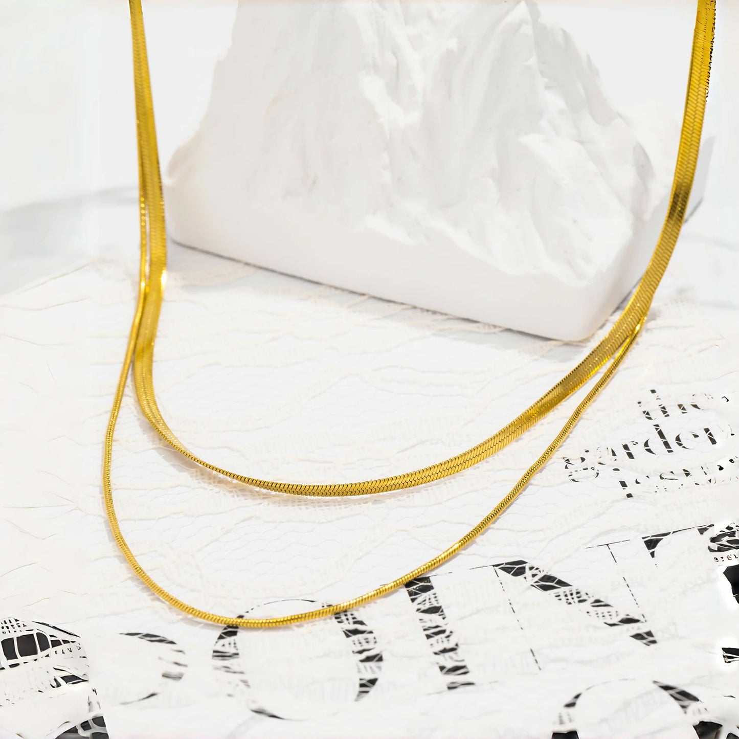 Colar Double layer Ouro  Com mix de banho Zalora Joias™