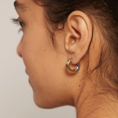 Brincos Argola de banho dourada Geométrica Premium – Zalora Joias™