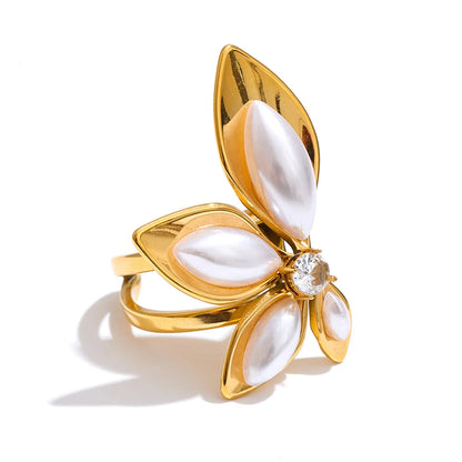 Anel Elegance 18K – Banho Ouro PVD Prata