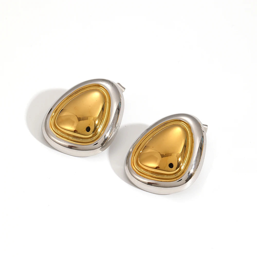 Brincos Chunky Hoop da Zalora Joias™ de banho Ouro e prata