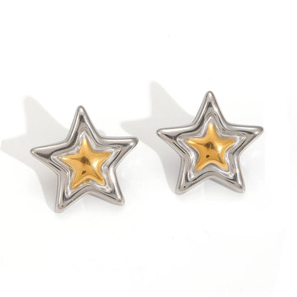 Brincos Chunky Hoop da Zalora Joias™ de banho Ouro e prata