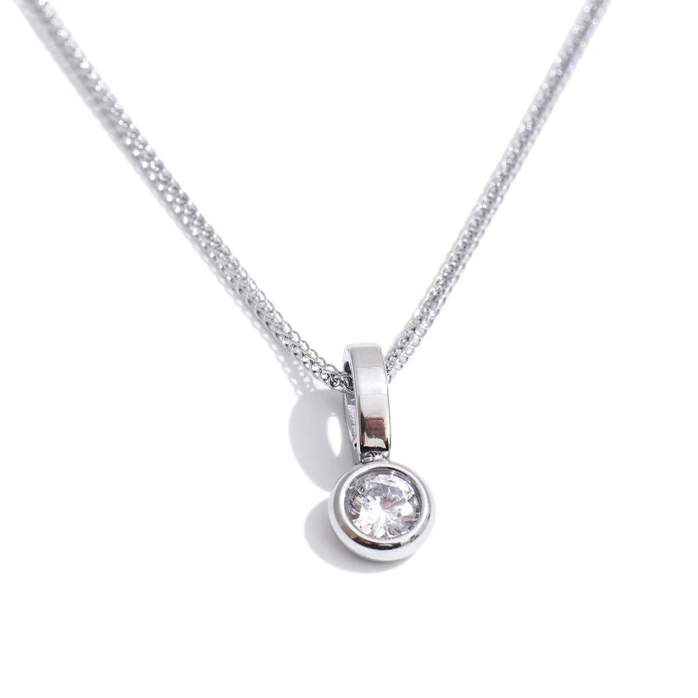 Colar com Pingente de Zircônia Cúbica – Ouro 18K