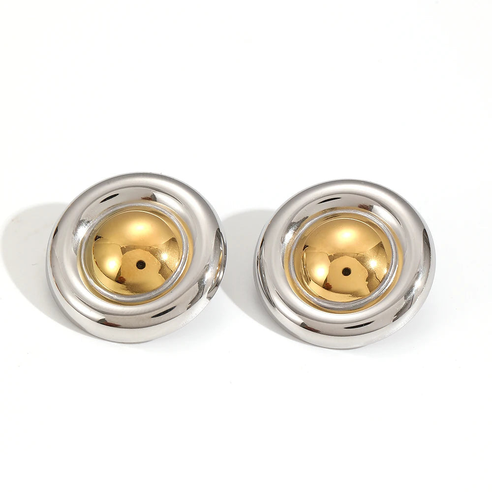 Brincos Chunky Hoop da Zalora Joias™ de banho Ouro e prata