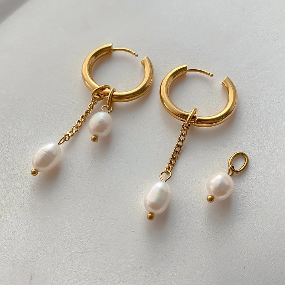 Brincos Pérola Dourada Luxo Elegância Delicada e Sofisticada