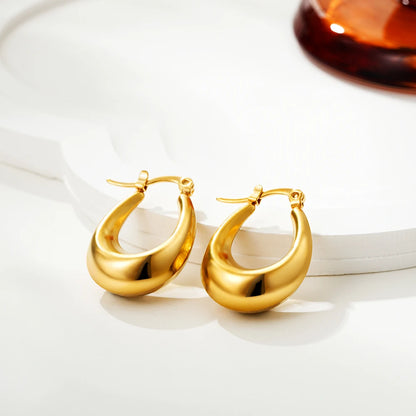 Brincos de Banho Argola dourado Grosso Ouro 18K  – Brilho Intenso