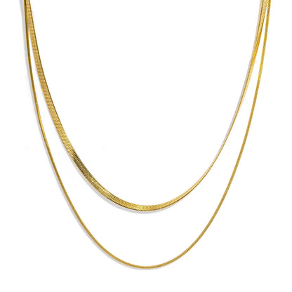 Colar Double layer Ouro  Com mix de banho Zalora Joias™