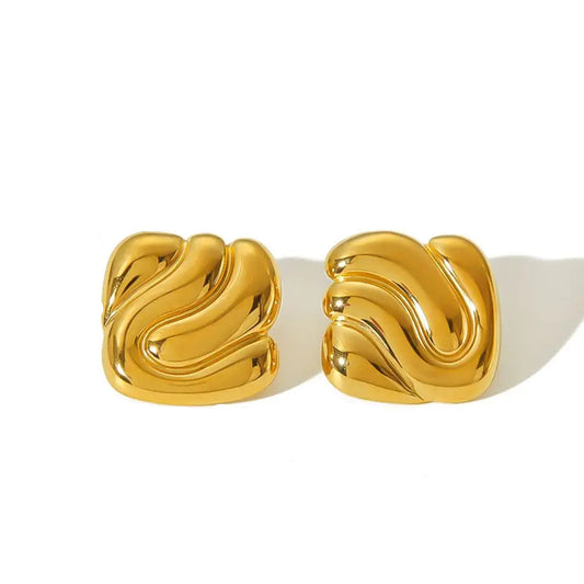 Zalora Joias™ Romantic Chunky Hoop Brincos 18K