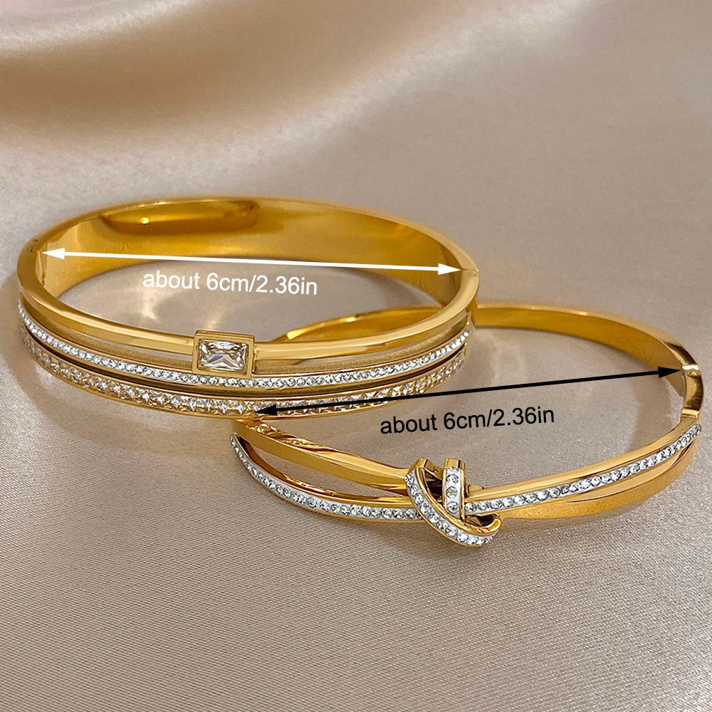 Bracelete Luxo Cristal Dourado – Elegância que Marca Presença