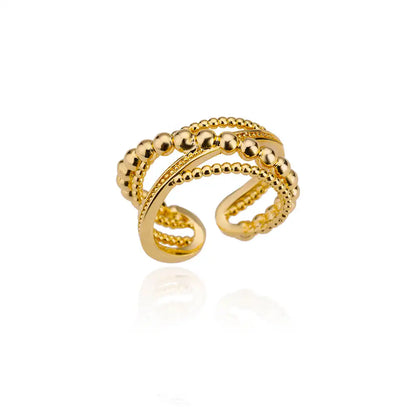 Zalora Joias Anel Ouro e prata  Coração Dourado Premium Ajustável