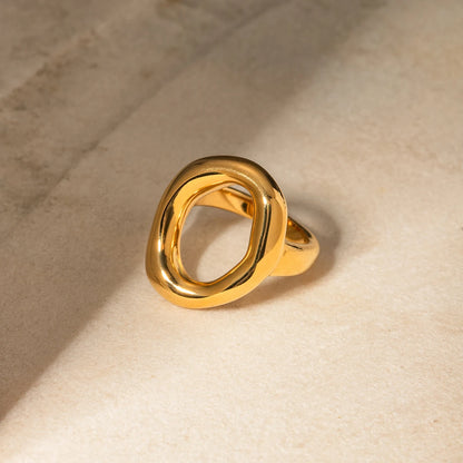 Anel ouro 18K Aura Luxo Moderno e Elegância Atemporal