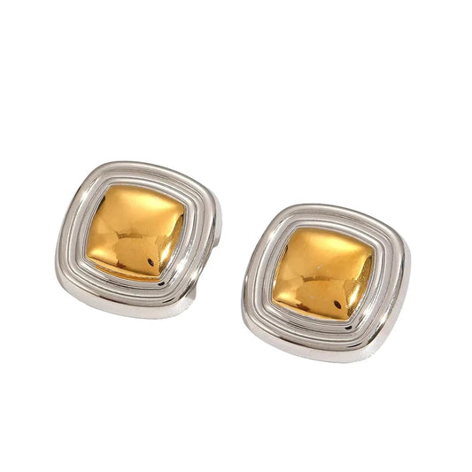 Brincos Chunky Hoop da Zalora Joias™ de banho Ouro e prata