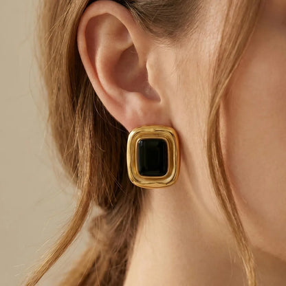 Zalora Joias Brincos Argola Maria Dourados em Aço Inoxidável