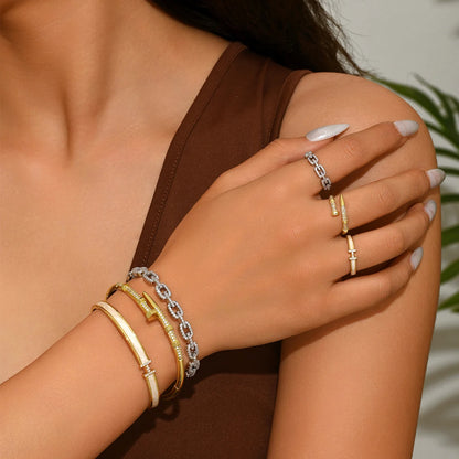 Bracelete Nail Luxury Ouro 18K Poder, Elegância e Sofisticação