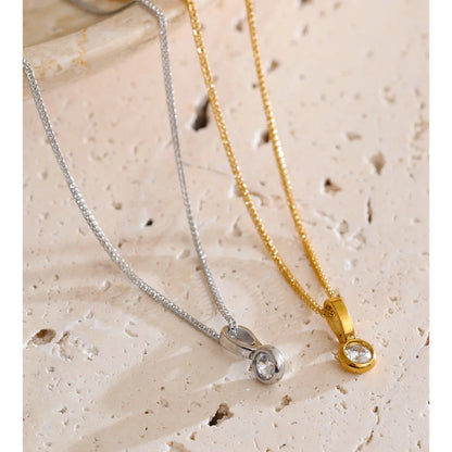 Colar com Pingente de Zircônia Cúbica – Ouro 18K