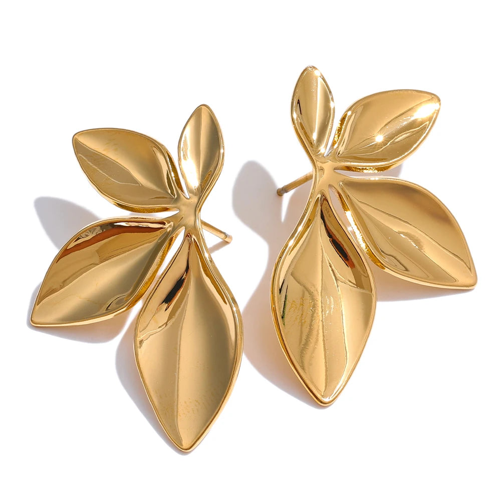 Brinco Ouro e prata De banhos Folha Dourada Orgânica™ –  Zalora Joias