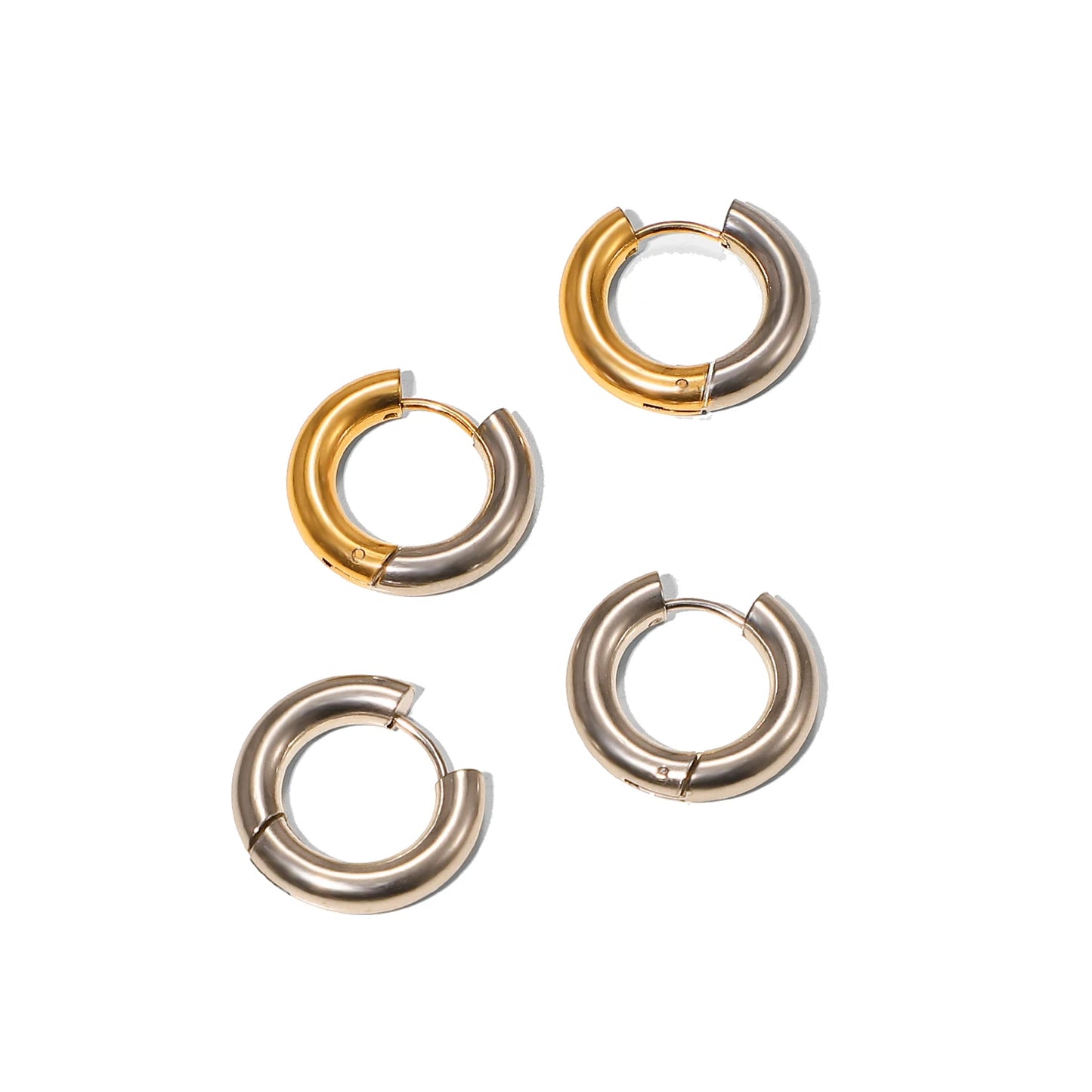 Brincos Argola de banho dourada Geométrica Premium – Zalora Joias™