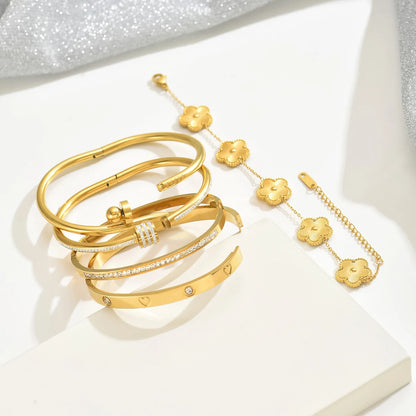 Pulseira Geométrica Crystal Glow™ – de banho dourada para Mulheres