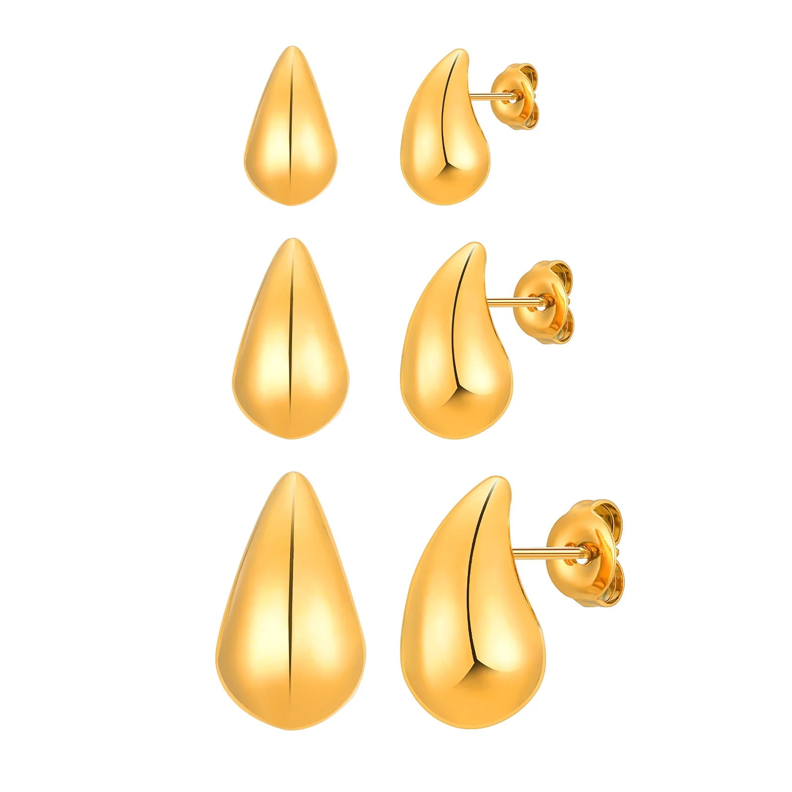 Brincos de banho Durado e prata aço inoxidável Aurora em formato de gota d aguar