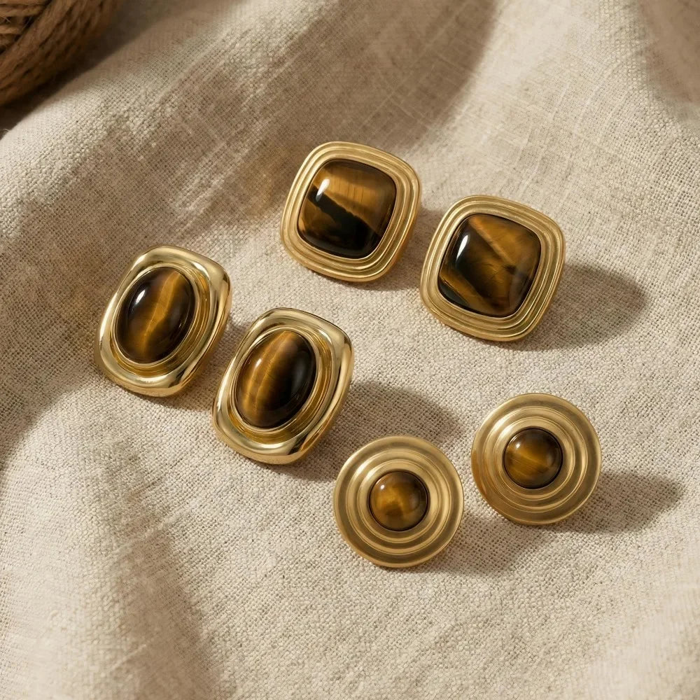 Zalora Joias Brincos Argola Maria Dourados em Aço Inoxidável
