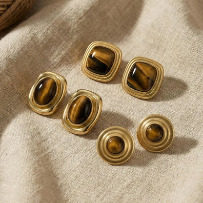 Zalora Joias Brincos Argola Maria Dourados em Aço Inoxidável