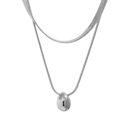 Zalora Joias™ Colar Snake Duplo de banhos Geometric premium Ouro e prata