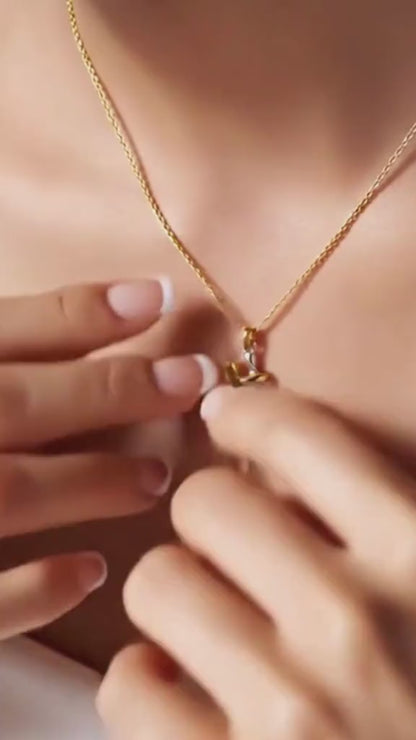 Colar com Pingente Deslizante para Casal – Banhado a Ouro 18K